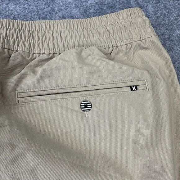 Hurley x Nike Pants Mens Large Tan Jogger Nike Dri-Fit Nylon Elastic Waist Cuffs - Picture 12 of 13
